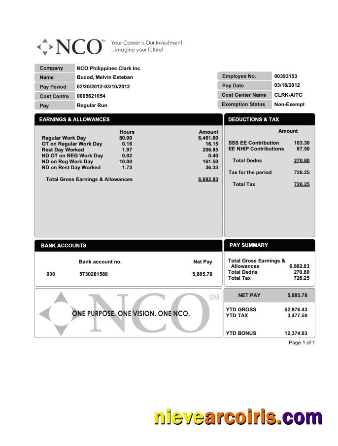 NCO PayStub